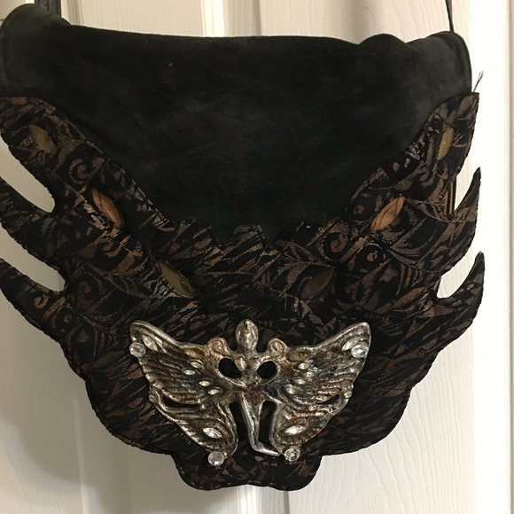 Lucas Lia Leather Handbag, Angel Logo - Crossbody Purse  PRS1 - Picture 6 of 12